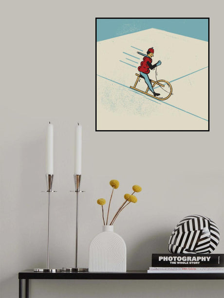 Sledding Poster och Canvastavla