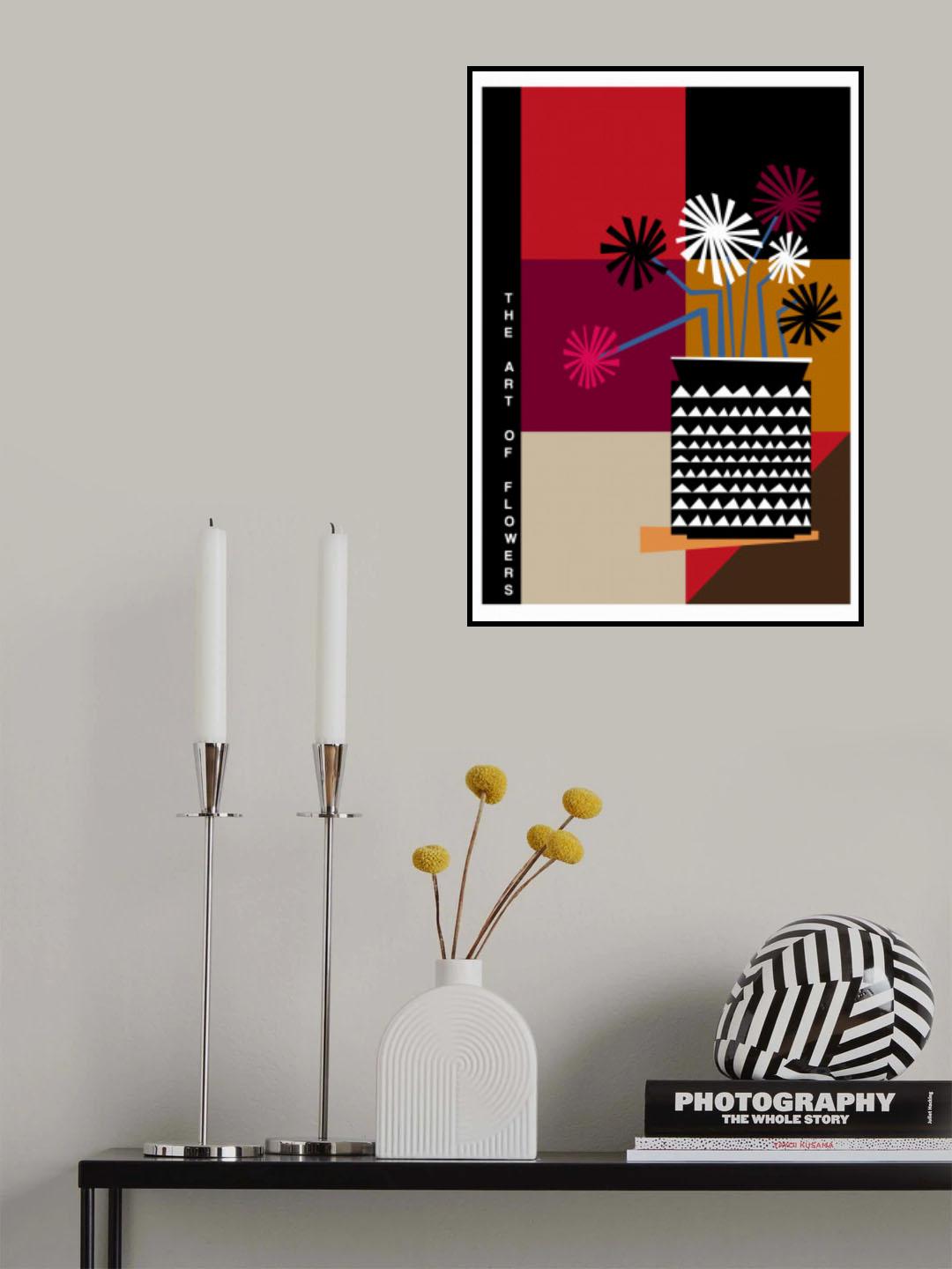 The Art Of Flowers Red/Black Poster och Canvastavla