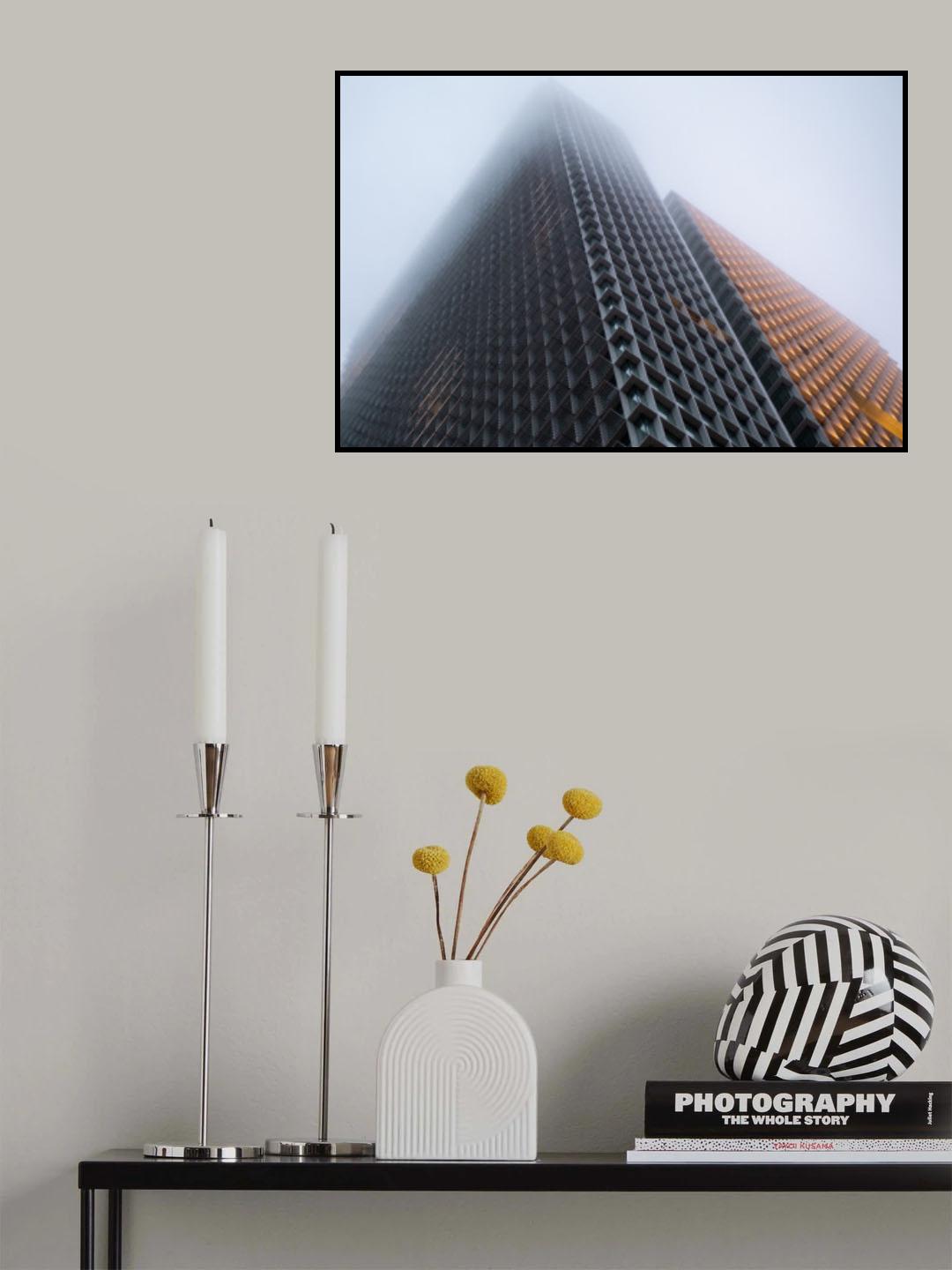Skyscraper in a foggy day, Istanbul Poster och Canvastavla
