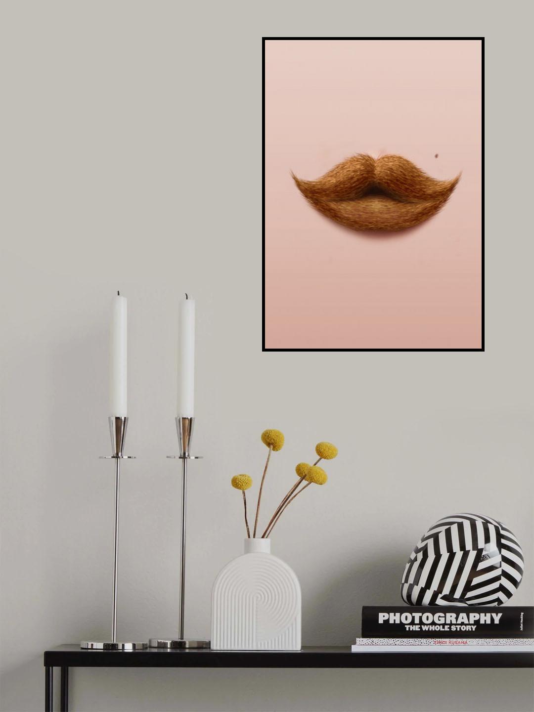 Moustache Kiss Poster och Canvastavla