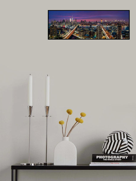 Manhattan skyline during beautiful sunset Poster och Canvastavla