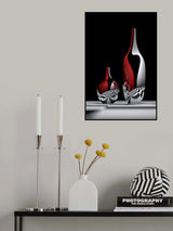 Two bottles on a checkered floor Poster och Canvastavla