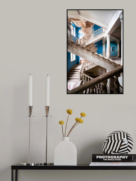 Blue Staircase Poster och Canvastavla