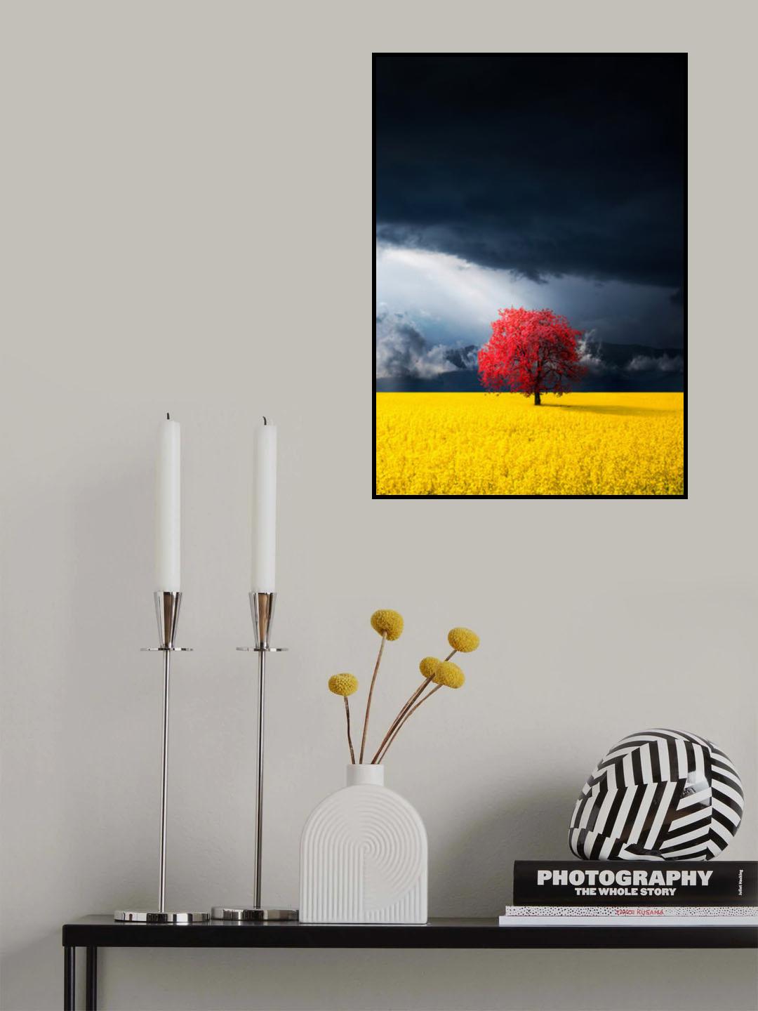Red tree Poster och Canvastavla