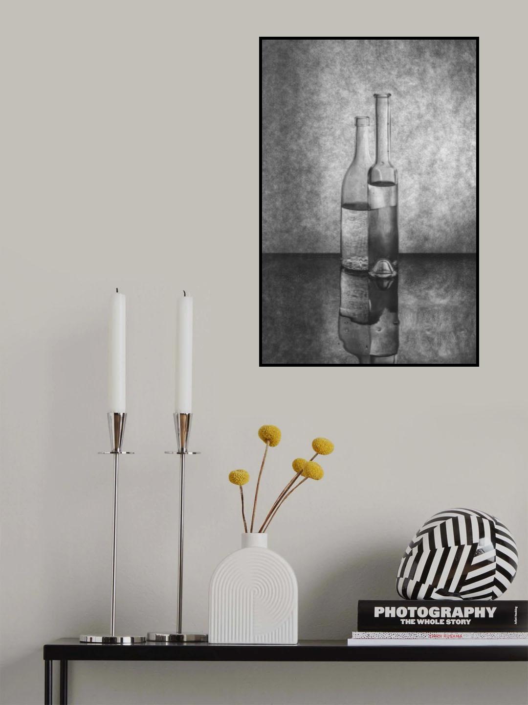 Black and white still life with glass utensils Poster och Canvastavla