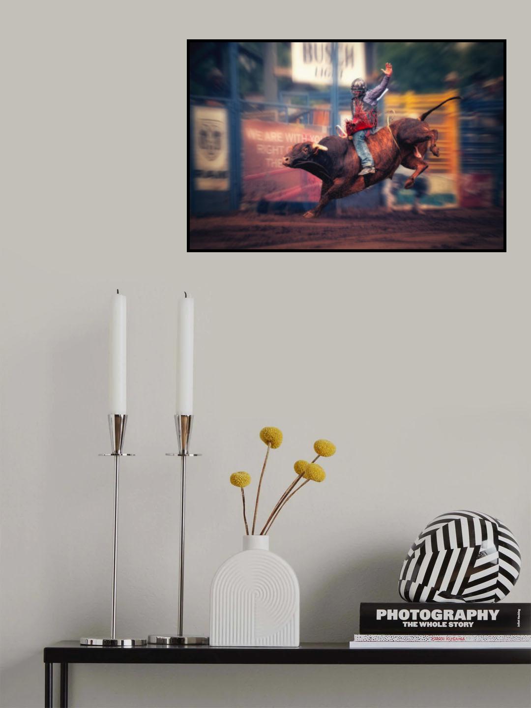 Bull Riding Poster och Canvastavla