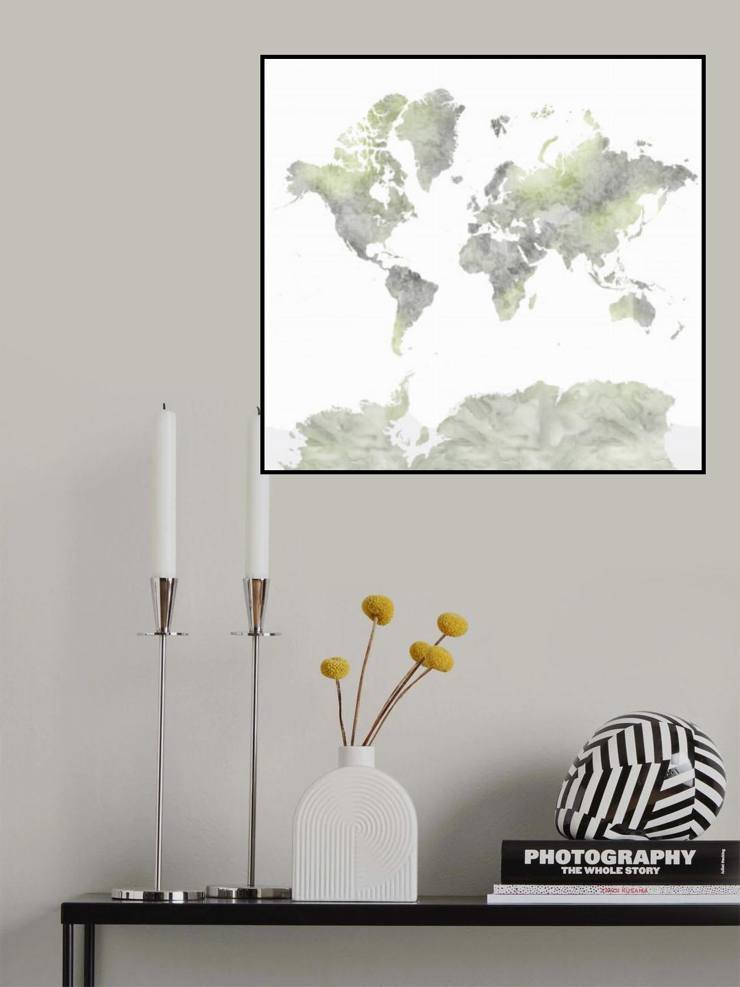 Hollace world map Poster och Canvastavla