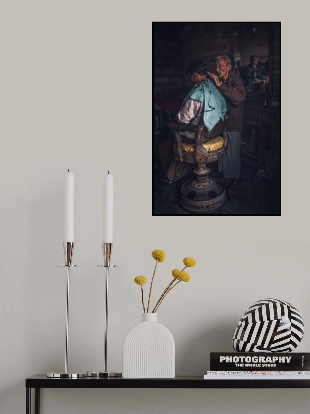 The barber shop of Inle lake Poster och Canvastavla
