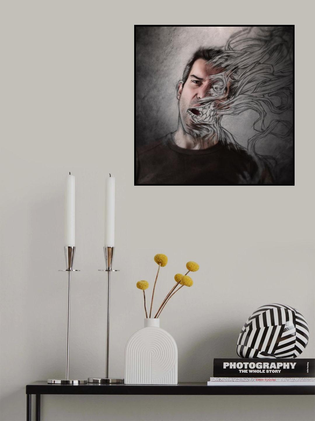 The dark side of my sketch III Poster och Canvastavla
