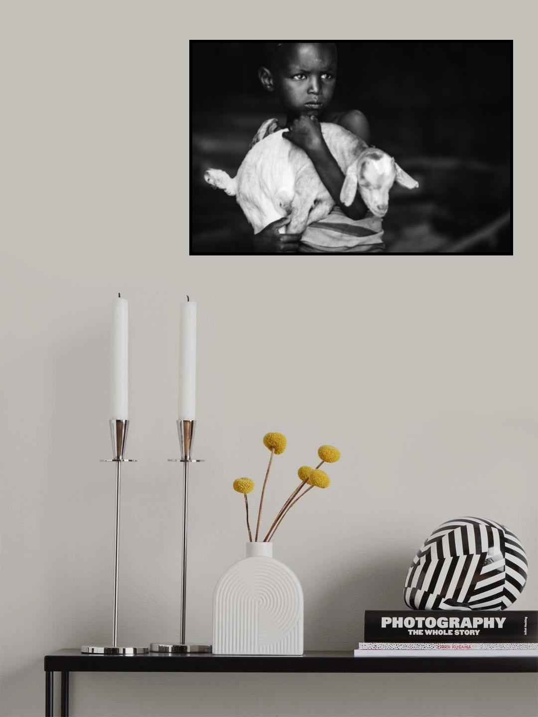 Boy and Goat Poster och Canvastavla