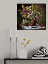 With a bouquet of meadow flowers and berries Poster och Canvastavla
