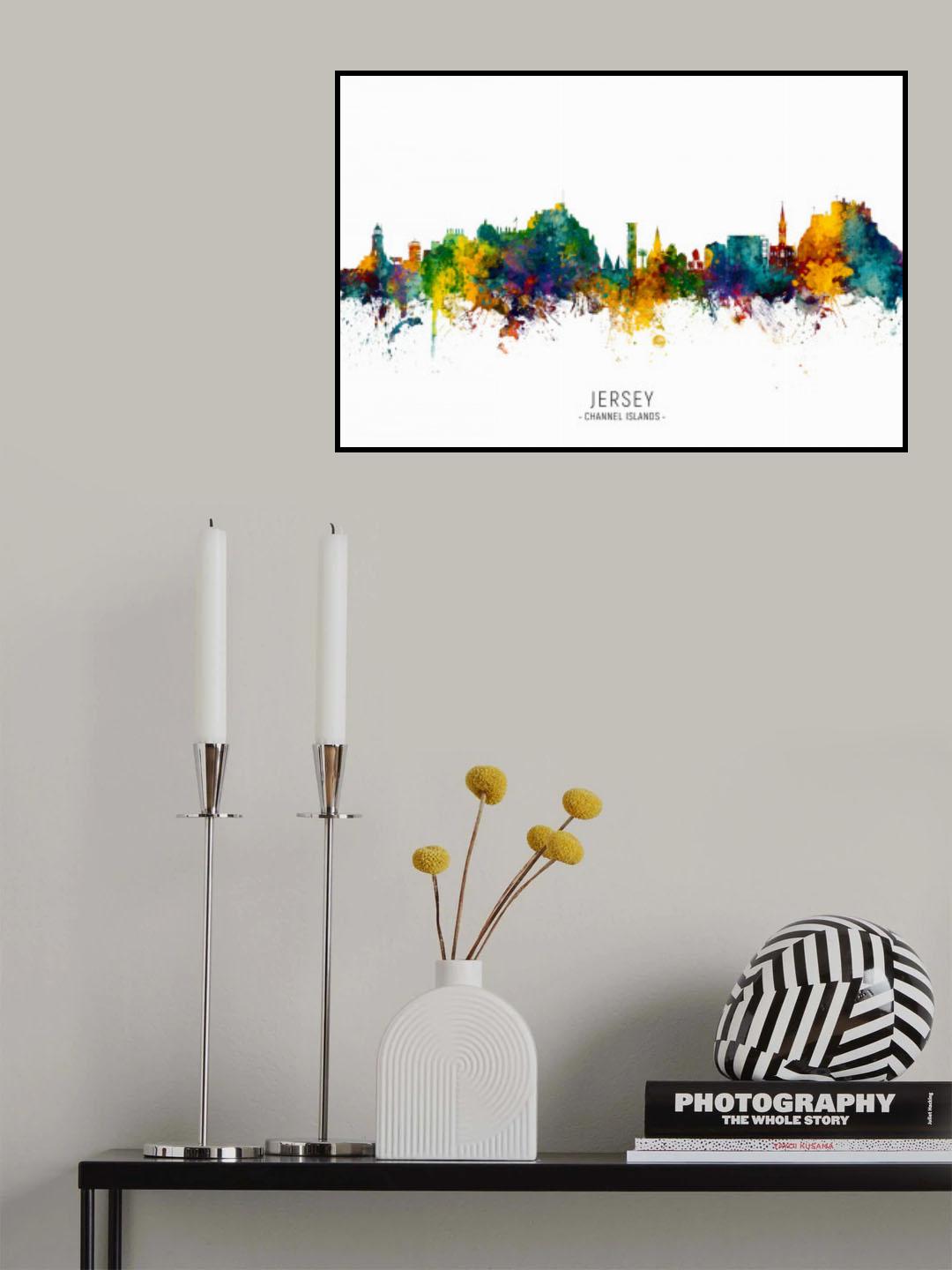 Jersey Channel Islands Skyline Poster och Canvastavla