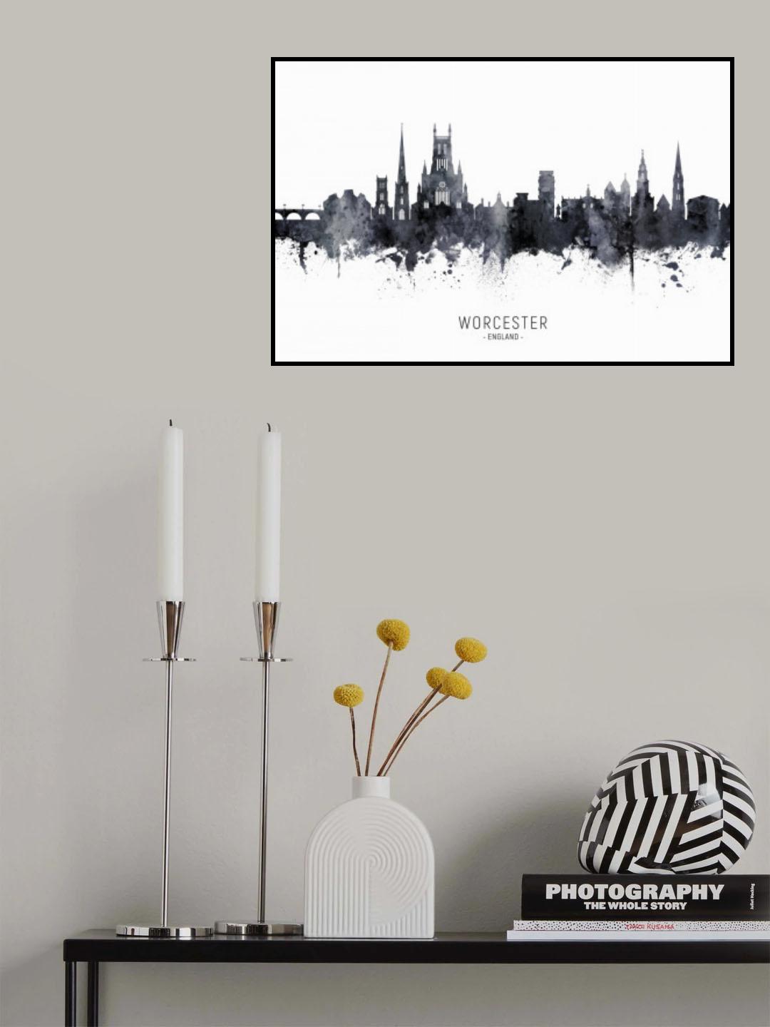 Worcester England Skyline Poster och Canvastavla