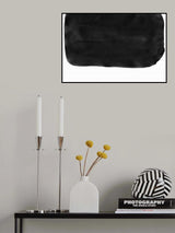 Minimal Black and White Abstract 05 Brushstroke Poster och Canvastavla