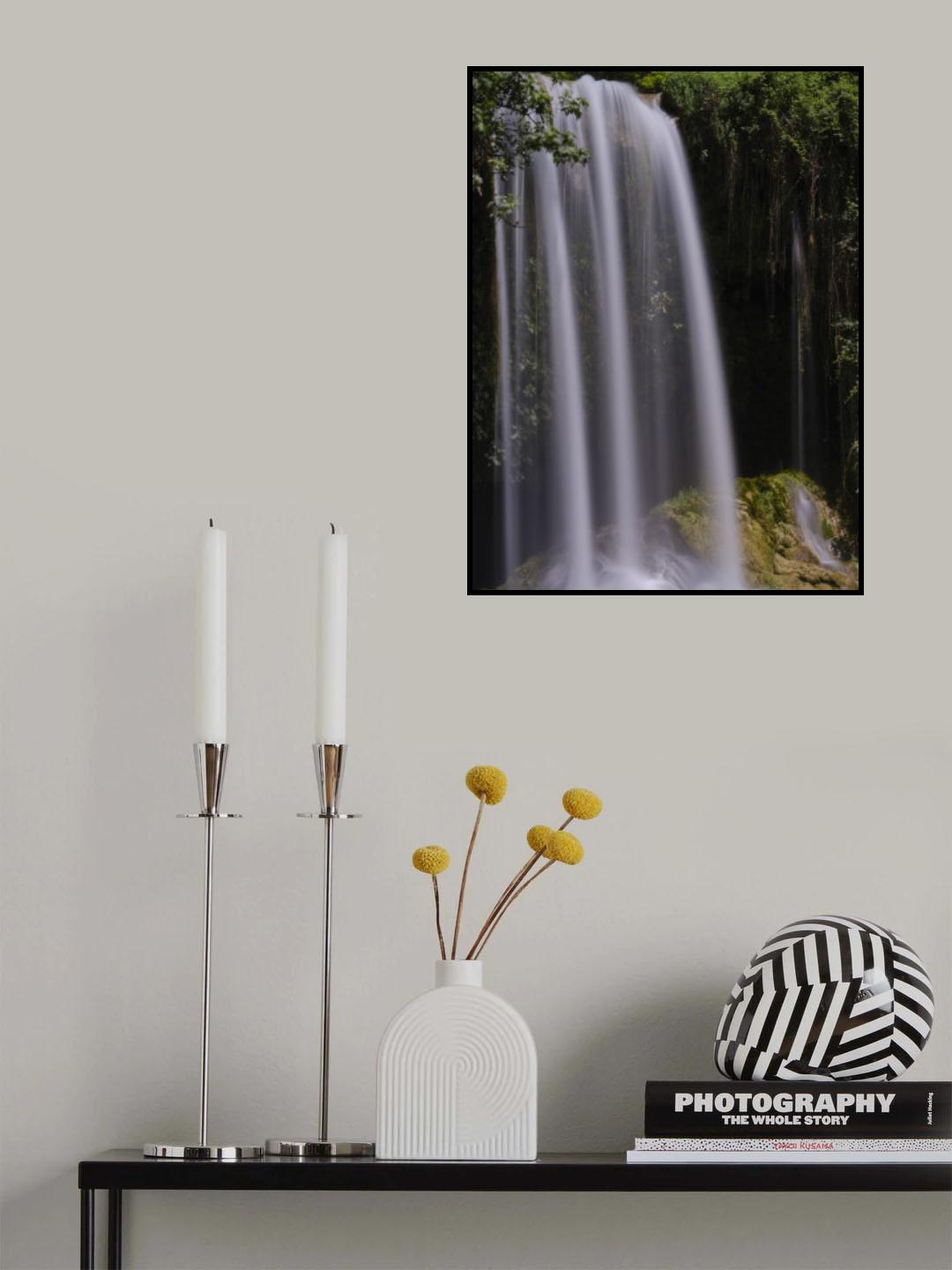 beautiful waterfall in the mountain Poster och Canvastavla