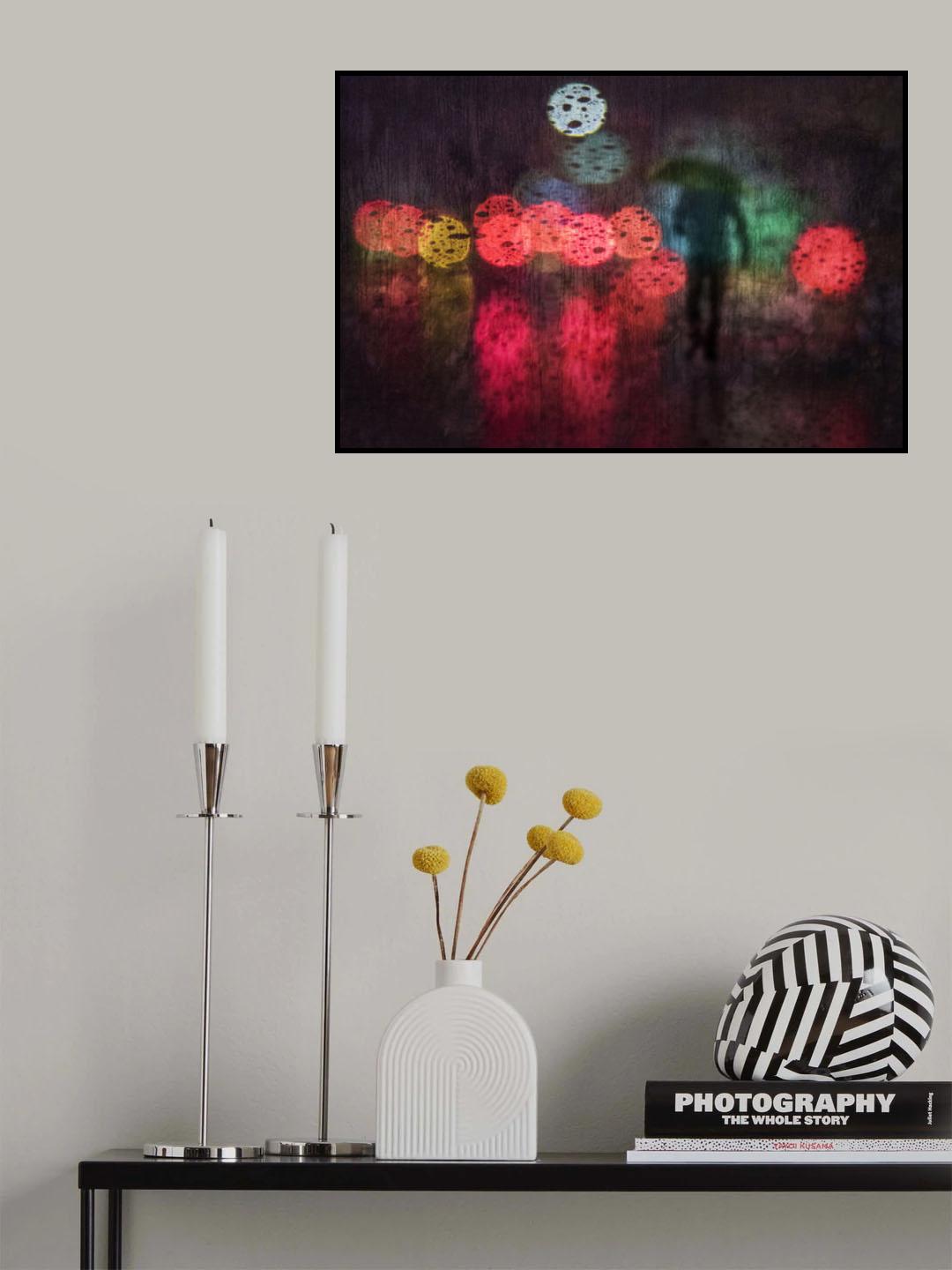Rainy night in the city Poster och Canvastavla