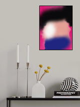Black White and Blue Abstract Liquify Poster och Canvastavla