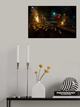 men walking with fire Poster och Canvastavla