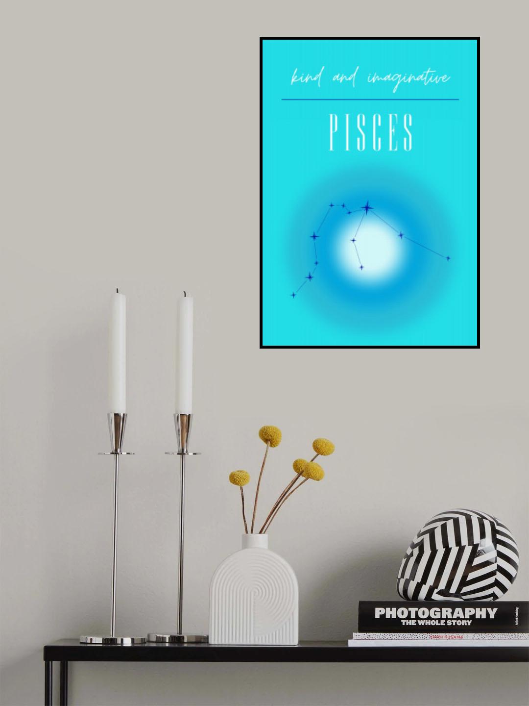 Pisces Zodiac Print Art Poster och Canvastavla
