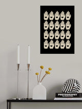 Retro Hands Black Poster och Canvastavla