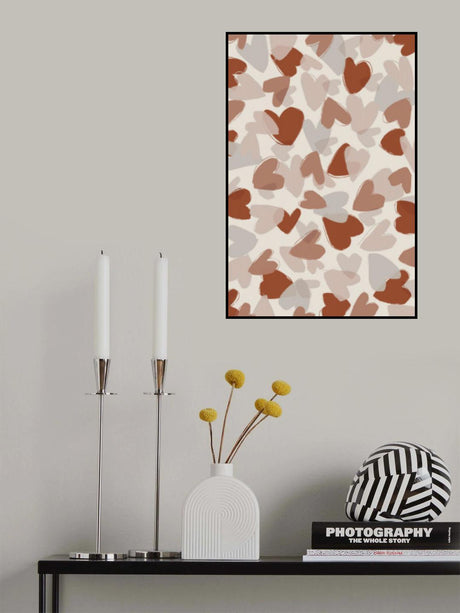 Pastel Hearts Poster och Canvastavla