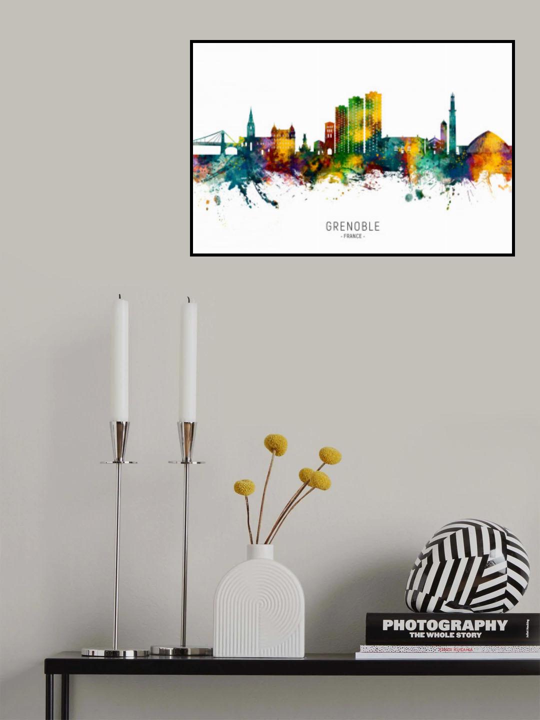 Grenoble France Skyline Poster och Canvastavla