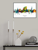 Grenoble France Skyline Poster och Canvastavla