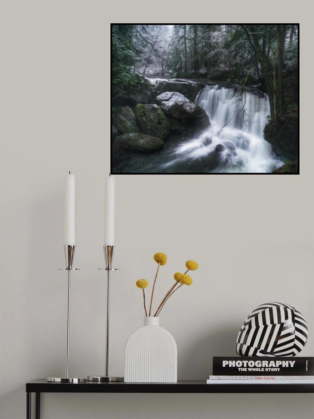 First Snow at the Falls Poster och Canvastavla