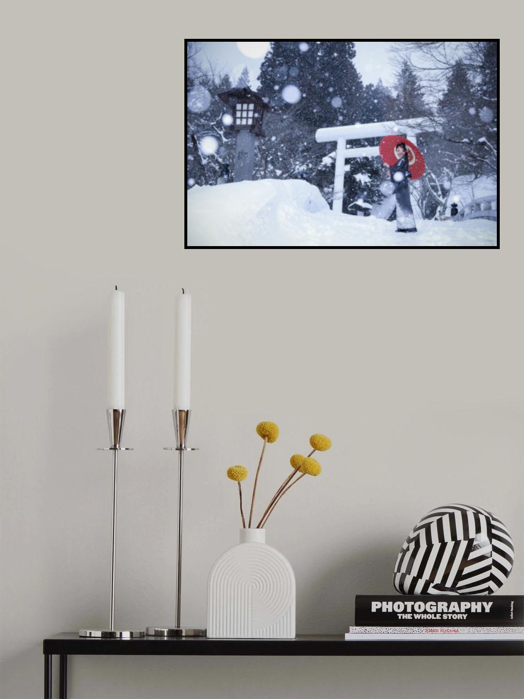 Winter shrine in japan Poster och Canvastavla