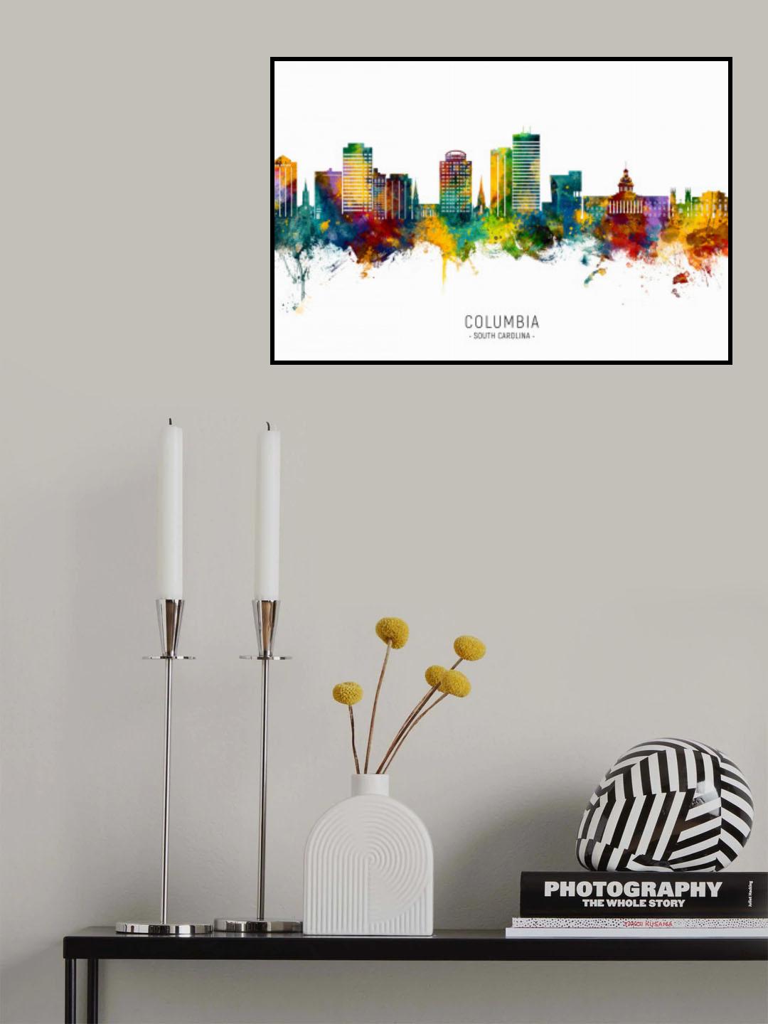 Columbia South Carolina Skyline Poster och Canvastavla
