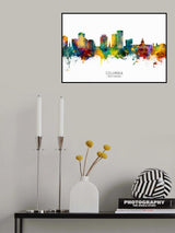Columbia South Carolina Skyline Poster och Canvastavla