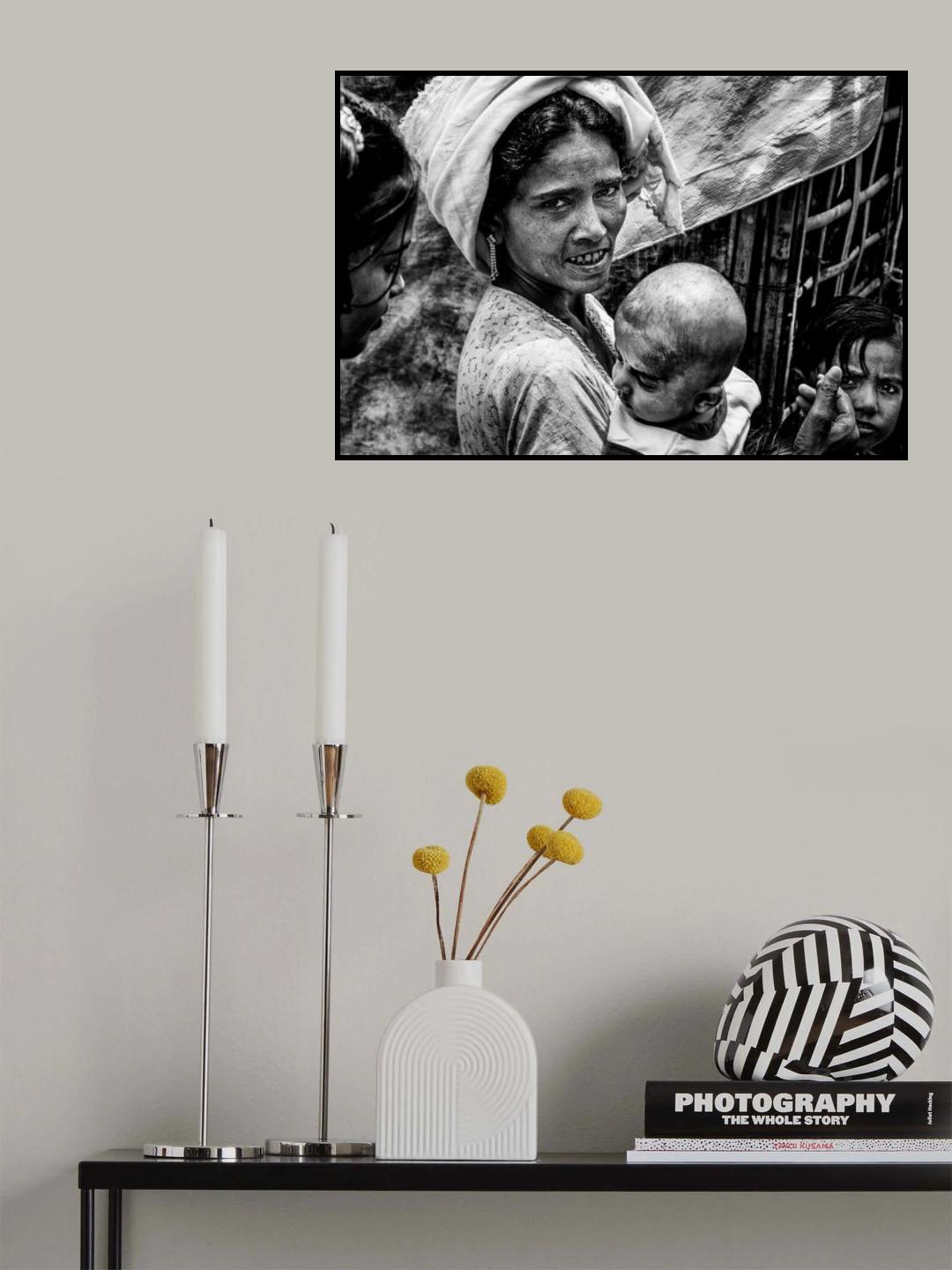 Rohingya woman and her children - Bangladesh Poster och Canvastavla