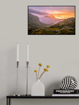 Golden Hour of Passo Gardena Poster och Canvastavla