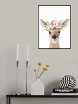 Floral Baby Deer Poster och Canvastavla