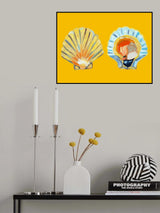 Scallops On Yellow Poster och Canvastavla