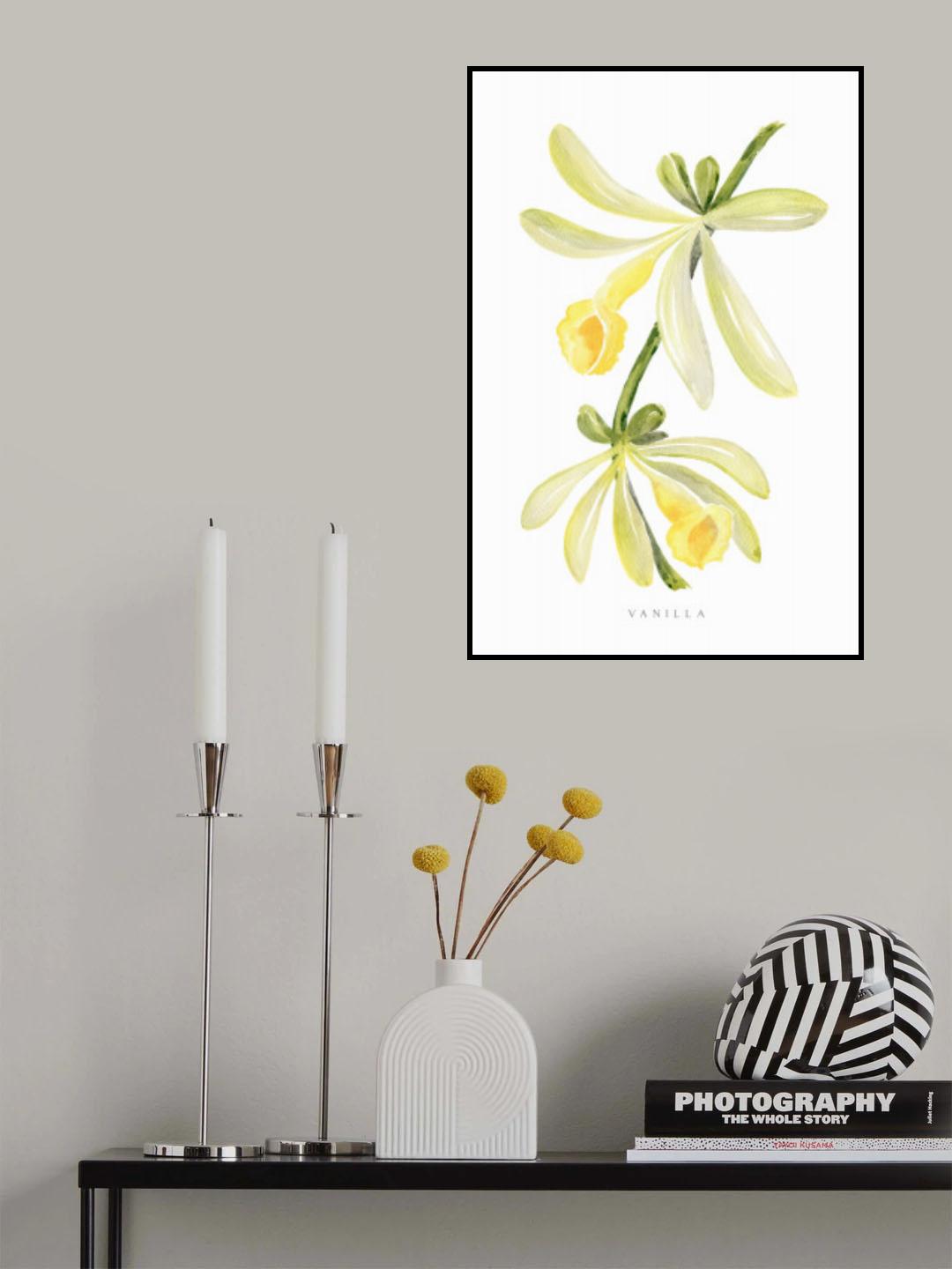 Watercolor vanilla orchid Poster och Canvastavla