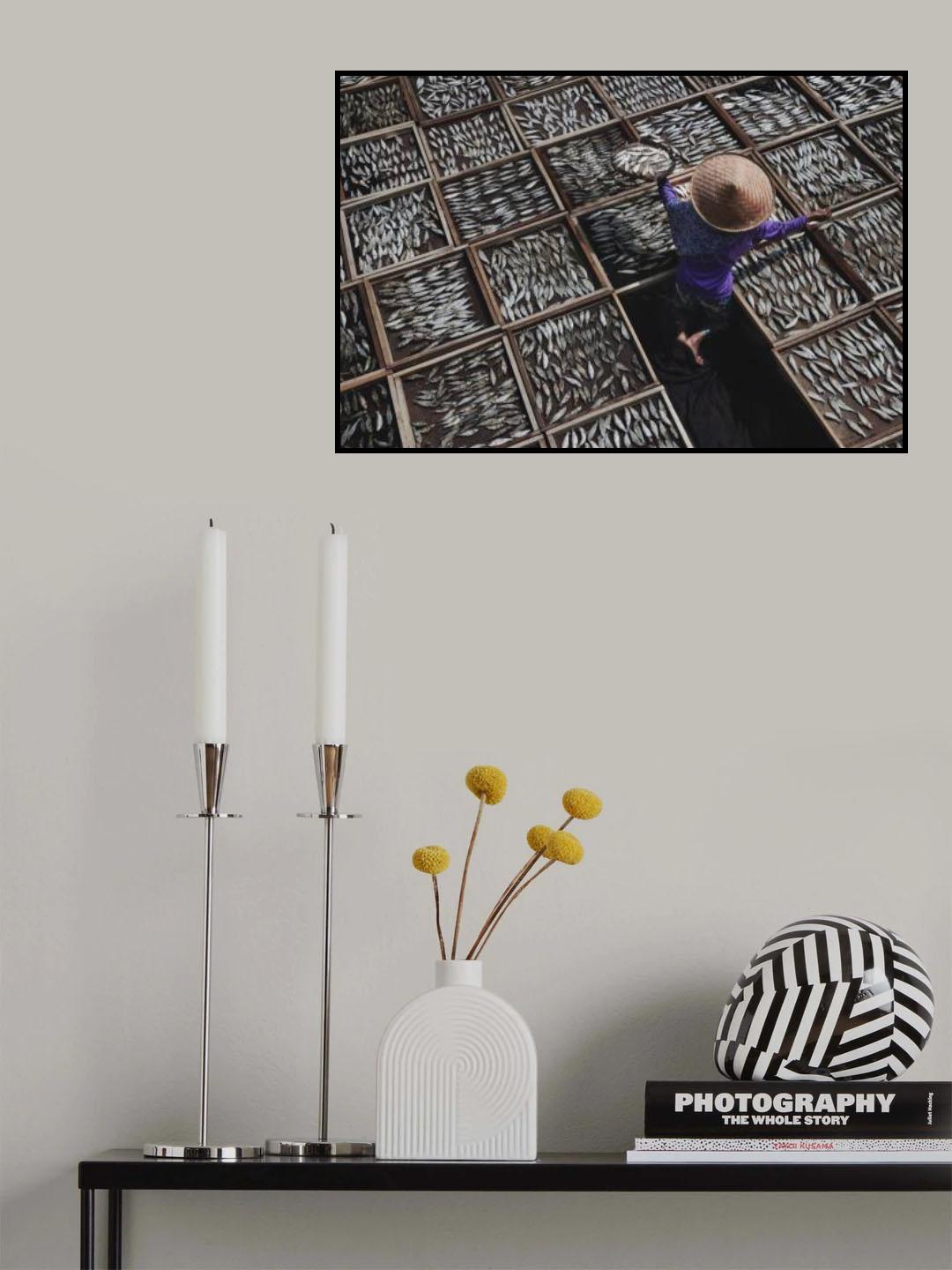 Drying Salted Fish Poster och Canvastavla