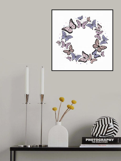 Buttefly Wreath Poster och Canvastavla