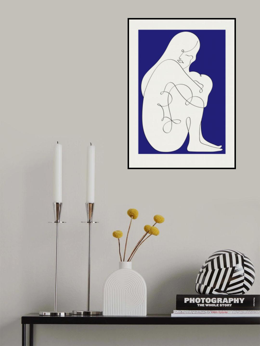 Sitting Woman Blue Poster och Canvastavla