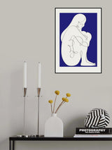 Sitting Woman Blue Poster och Canvastavla