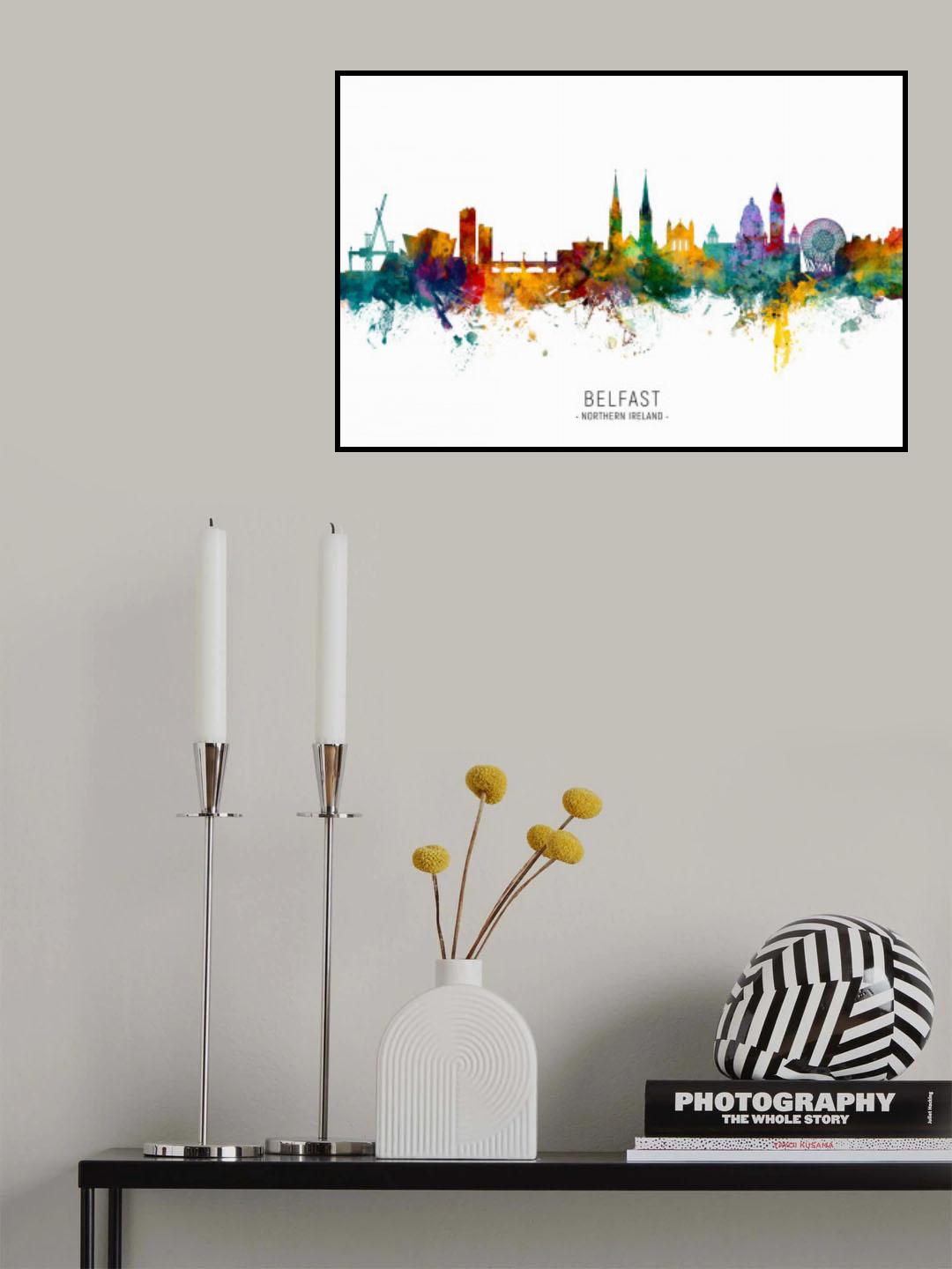 Belfast Northern Ireland Skyline Poster och Canvastavla