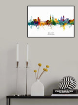 Belfast Northern Ireland Skyline Poster och Canvastavla