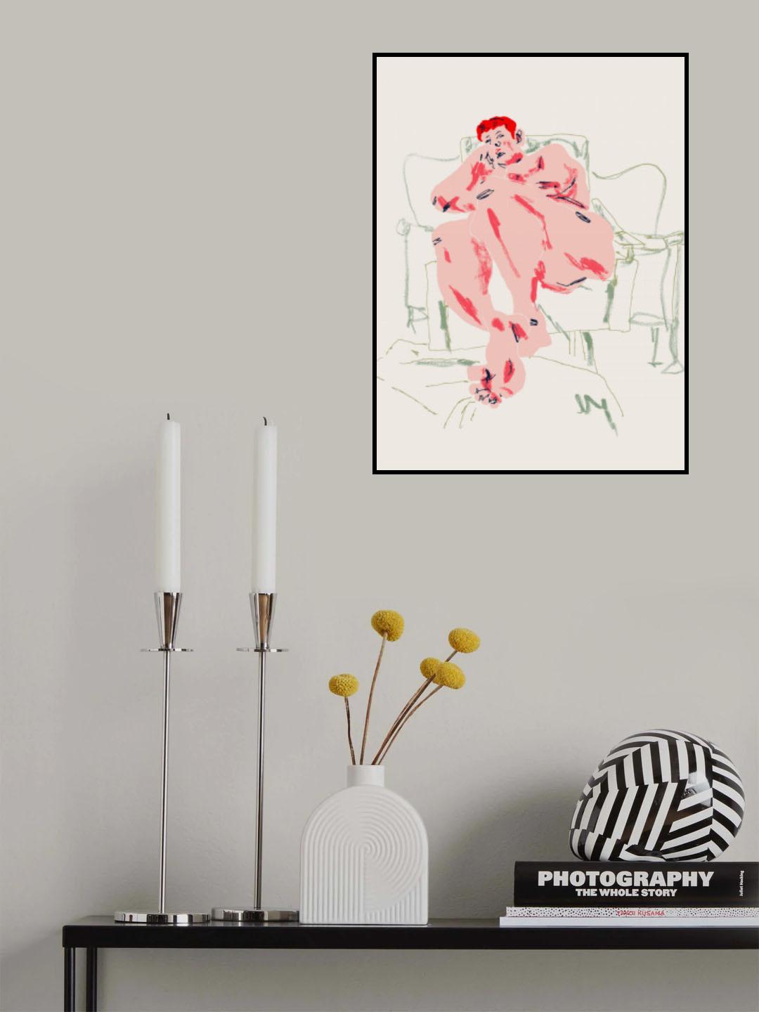 Model Resting In A Chair Poster och Canvastavla
