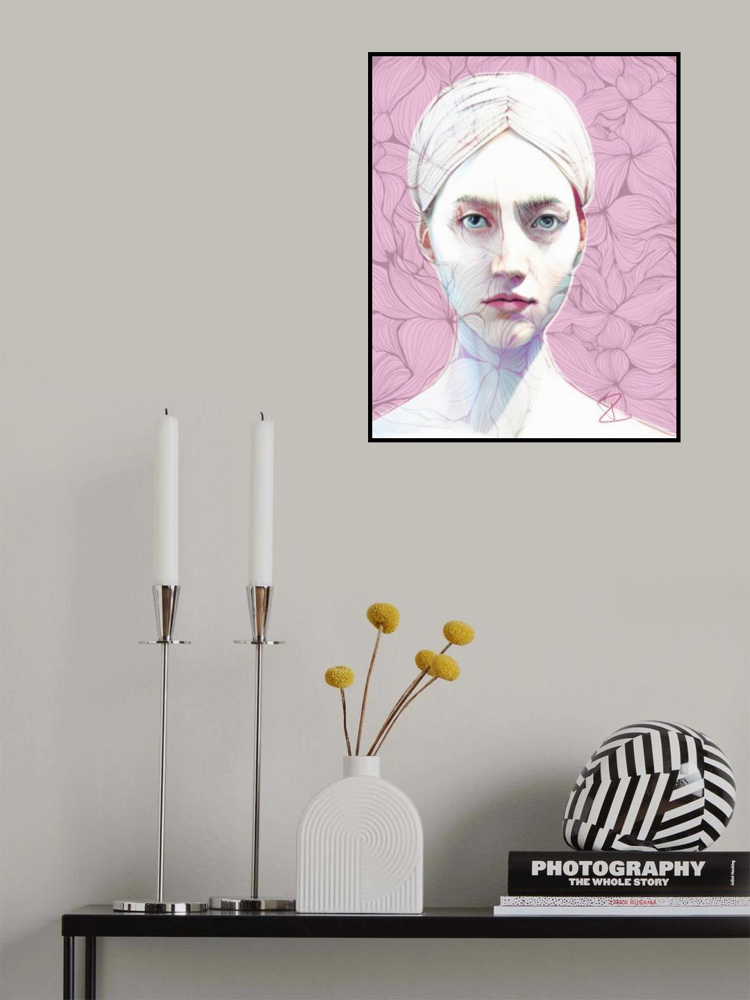 Woman with Zen Doodles Poster och Canvastavla