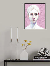 Woman with Zen Doodles Poster och Canvastavla