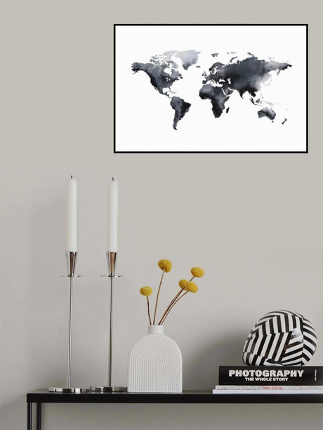 WORLD MAP Watercolor Poster och Canvastavla