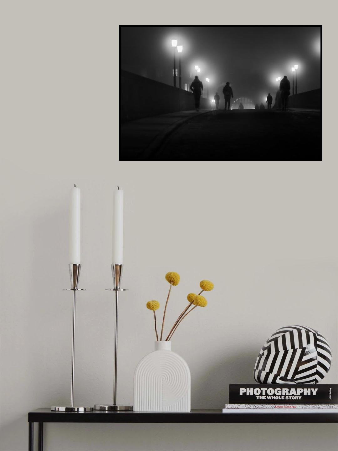 The bridge in the fog Poster och Canvastavla