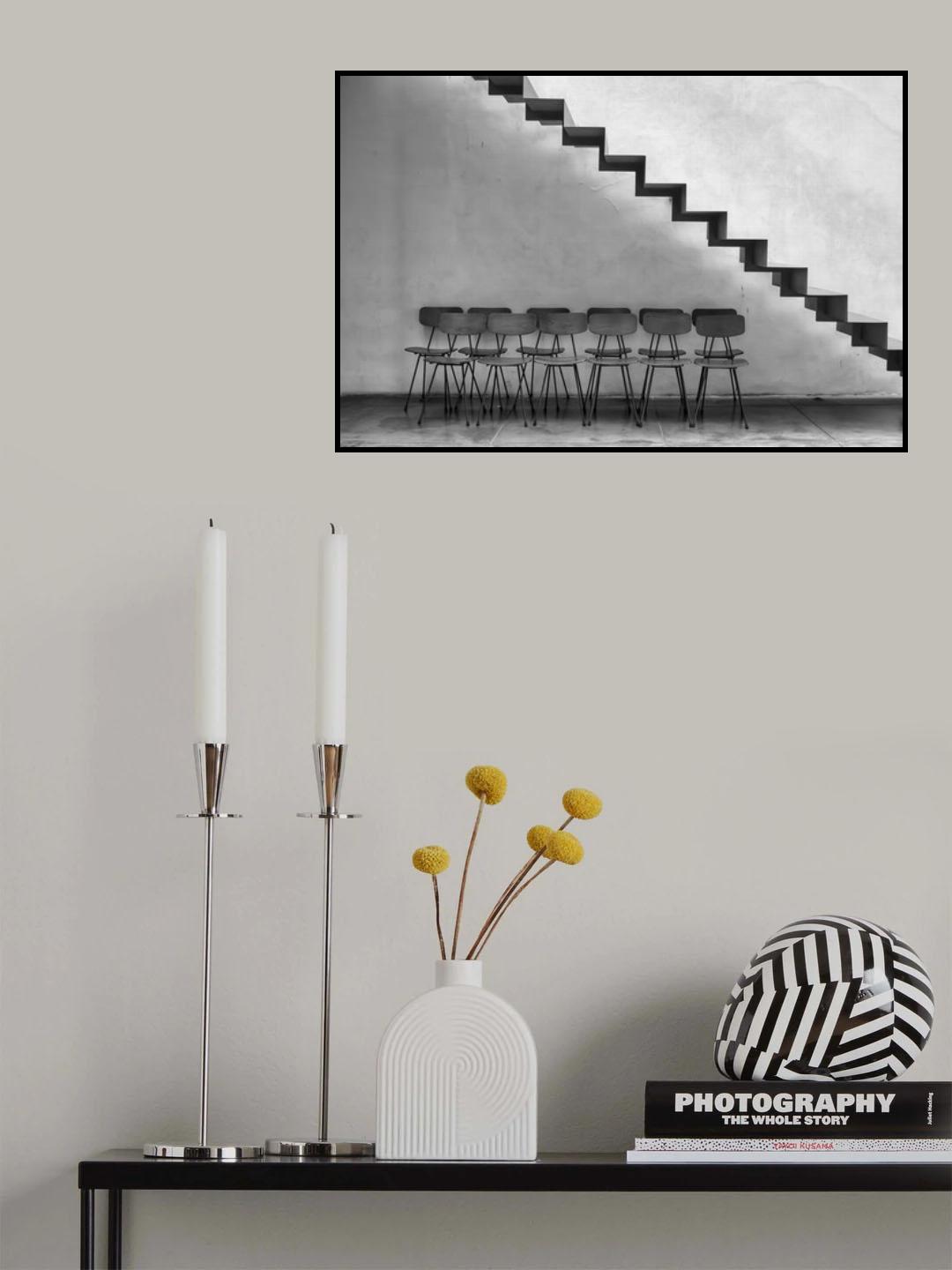 Chairs tucked in Poster och Canvastavla