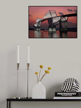 Tokyo Gate Bridge nestled in the setting sun. Poster och Canvastavla
