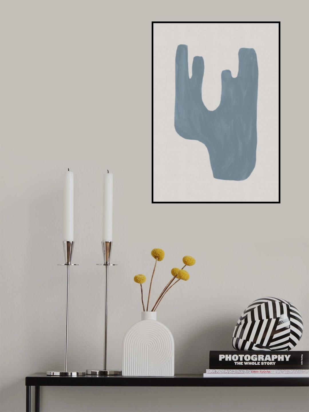 Mid Century Blue IV Poster och Canvastavla